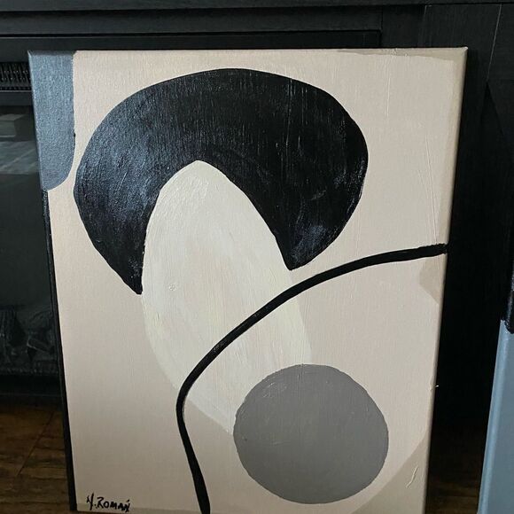 Original Artwork  2 pc Abstract Acrylic Painting 16"x 20"  each Minimalist - Picture 2 of 3